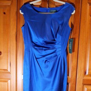 RALPH LAUREN BLUE SATIN DRESS SIZE 6